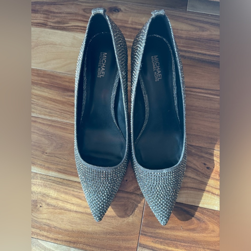 Michael Kors Alina Silver Crystal Pumps